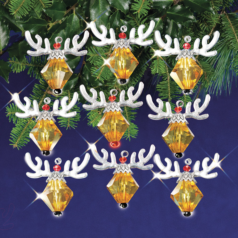 Santa's Reindeer Beaded Ornaments Kit