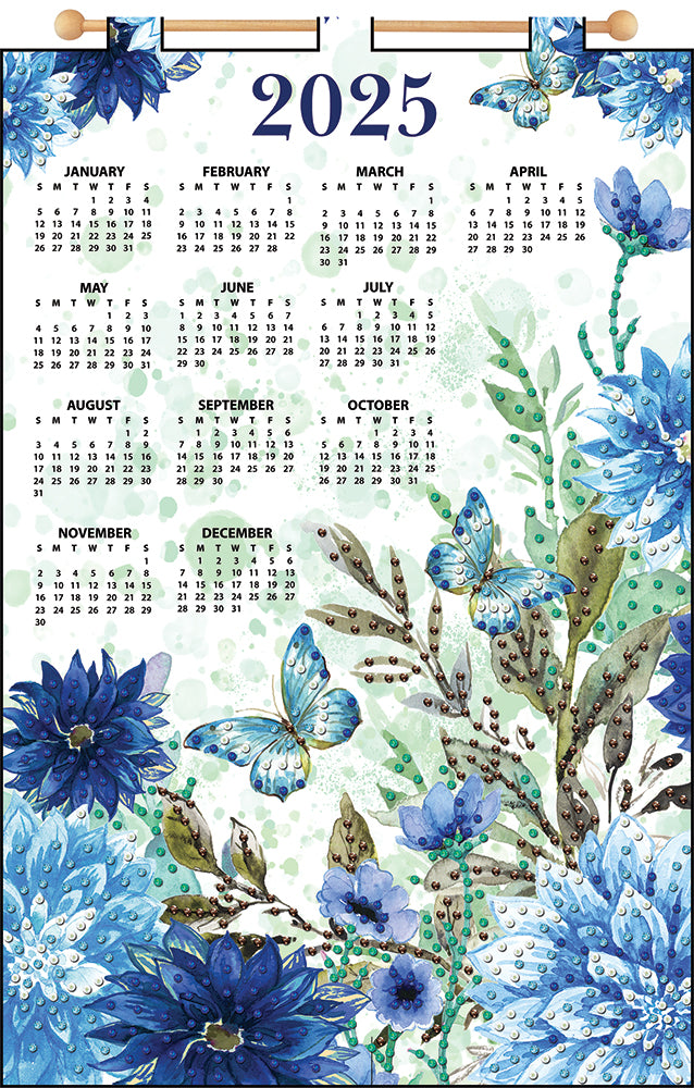 Blue Butterfly 2025 Felt Calendar