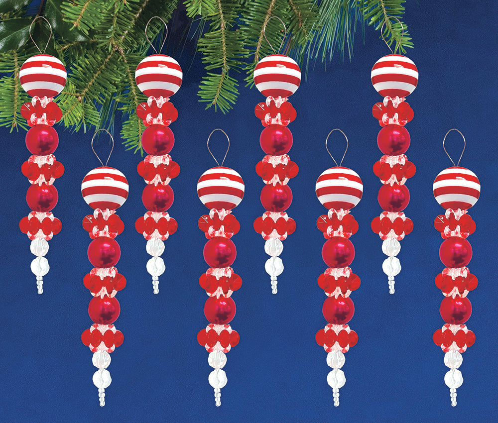 Candy Cane Drop Beaded Ornaments Kit