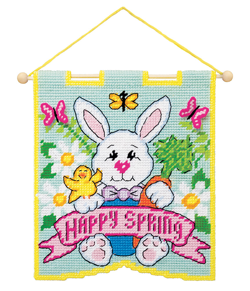 Happy Spring Plastic Canvas Banner Kit