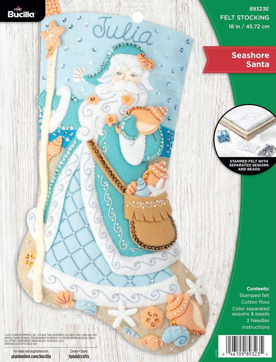 Seashore Santa Felt Stocking Kit