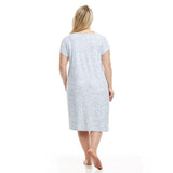 Ladies Blue Floral Poly Suede Night Gown