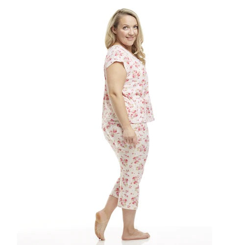 Pyjama 2 pièces en polysuède rose pour femme