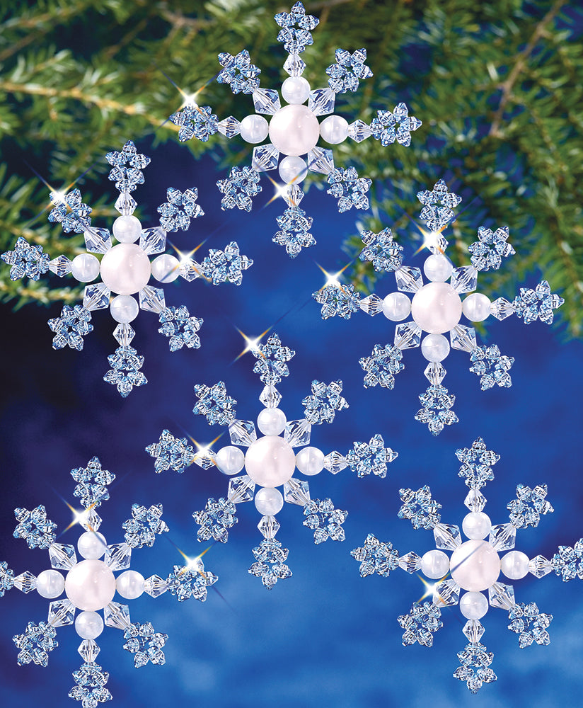 Azure Snowflakes Beaded Ornaments Kit