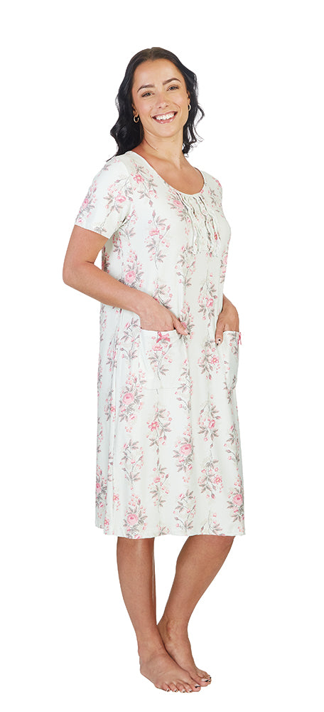 Green Floral Nightgown