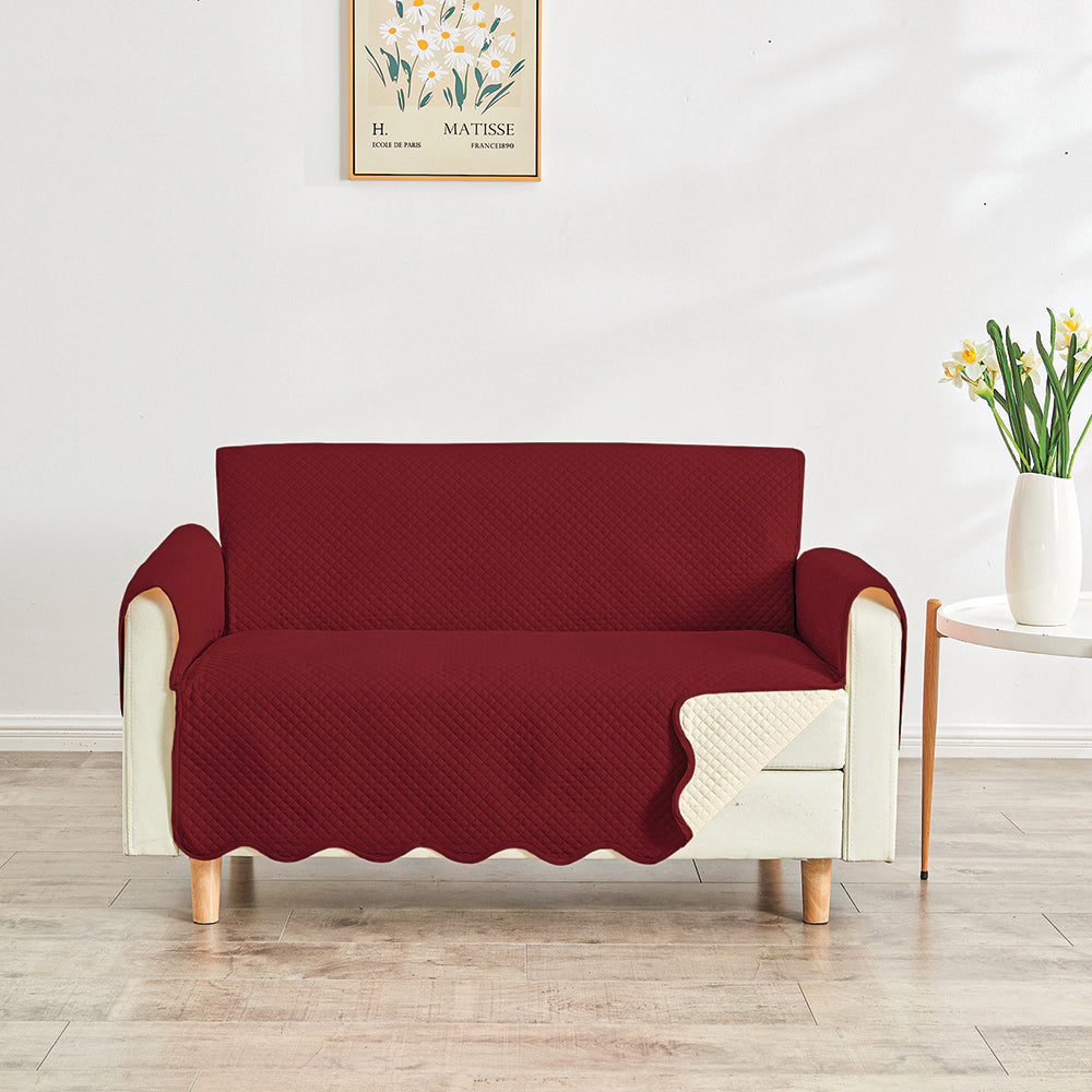 Lacey Solid Reversible Loveseat Covers