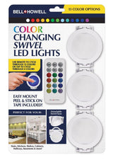 Bell+Howell 3 Pack Colour Changing Swivel Lights
