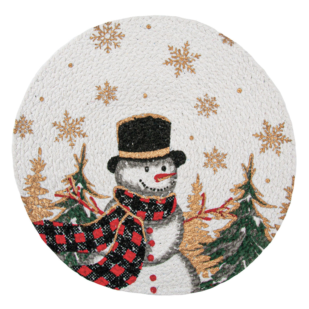 Snowman Braided Round Placemat