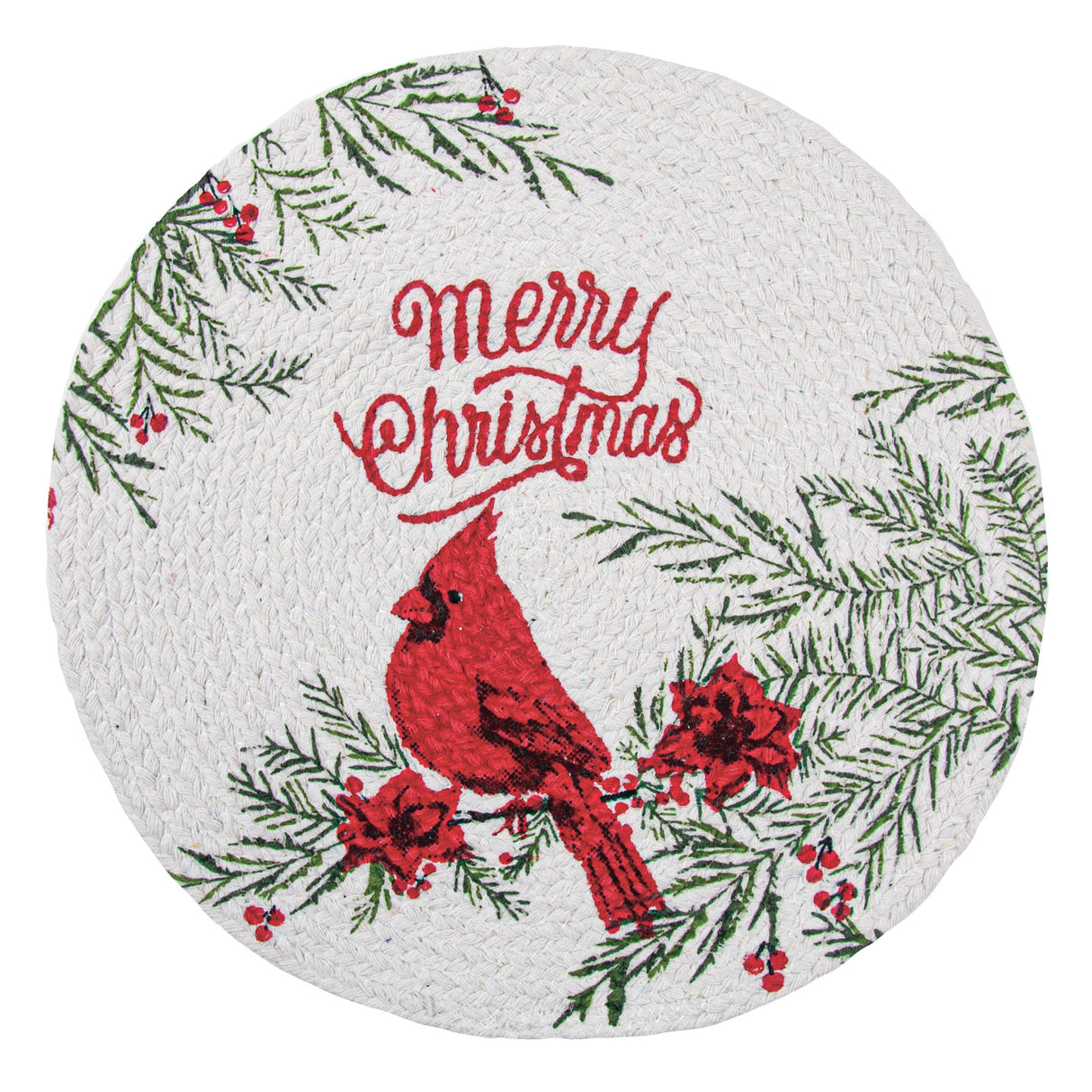 Cardinal Braided Round Placemat