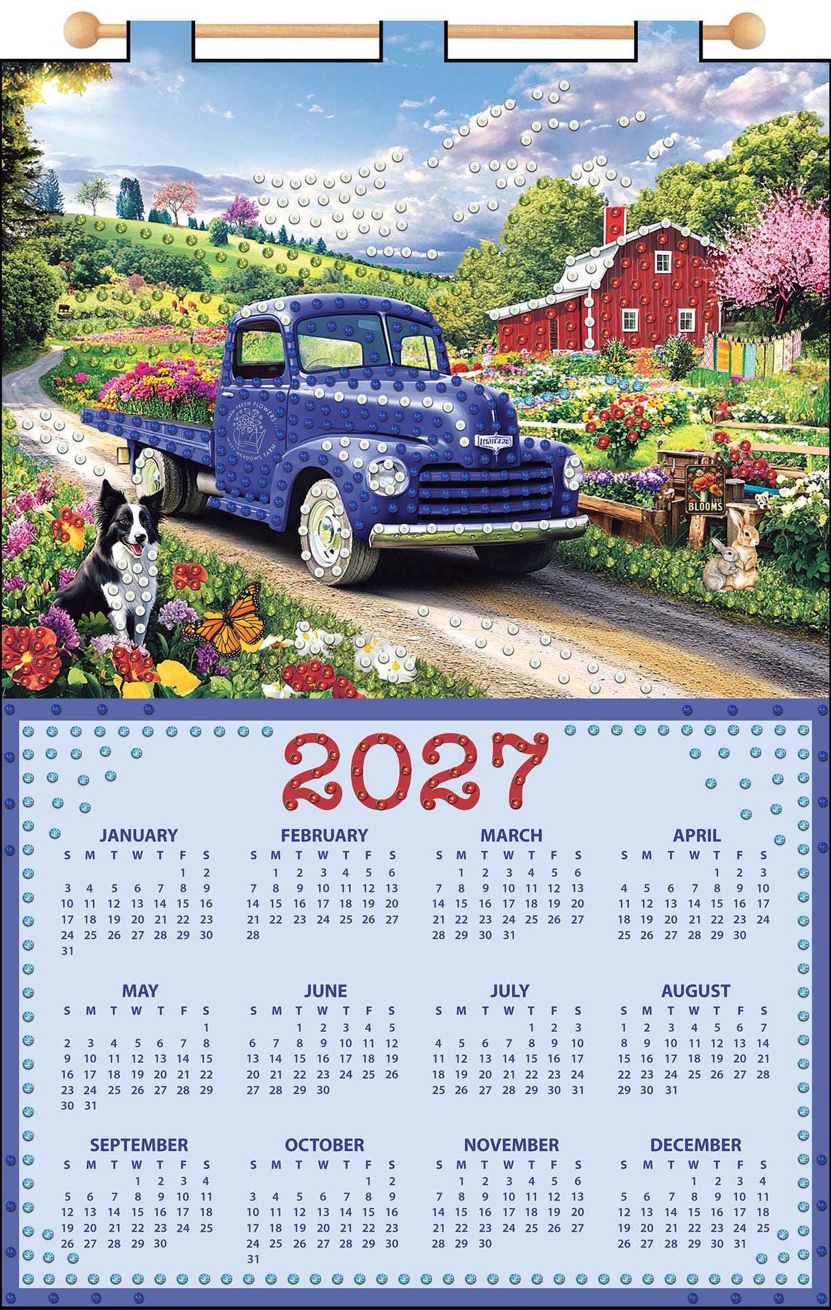 Farm Scene 2027 Felt Sequin Calendar