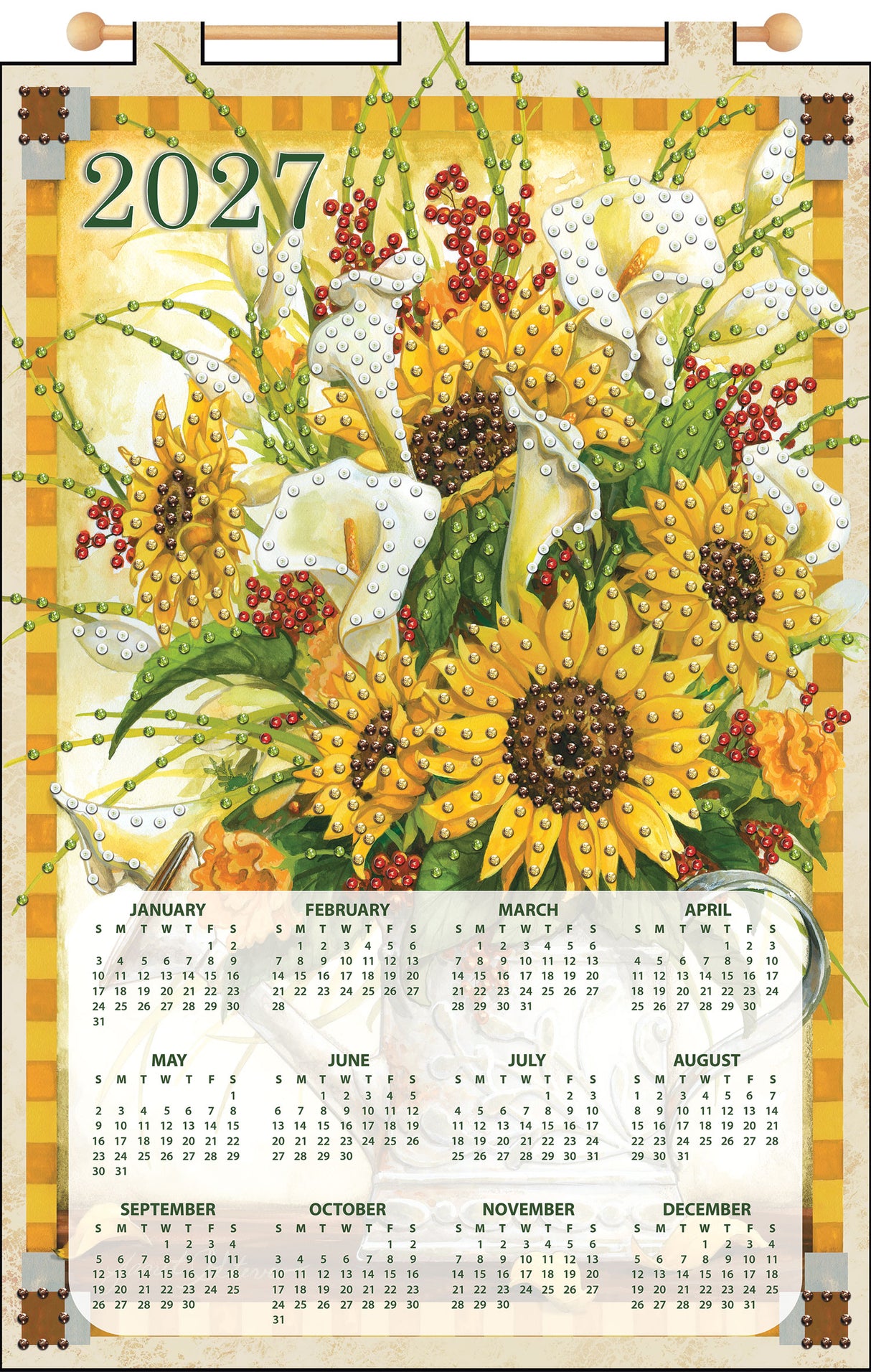 Sunflowers 2027 Felt Sequin Calendar