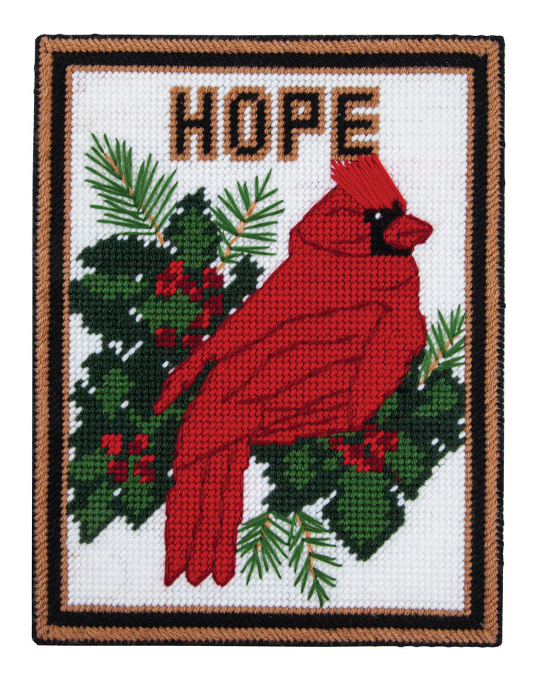 Cardinal of Hope Plastic Canvas Wall Hanging