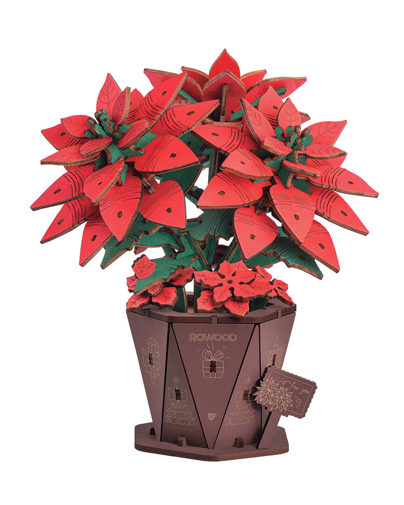 Poinsettia Wood Model Kit