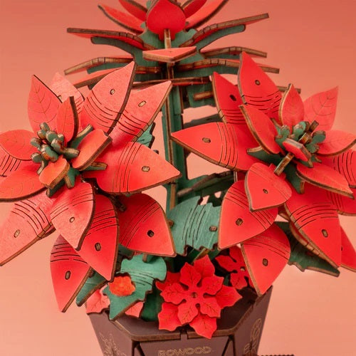 Poinsettia Wood Model Kit