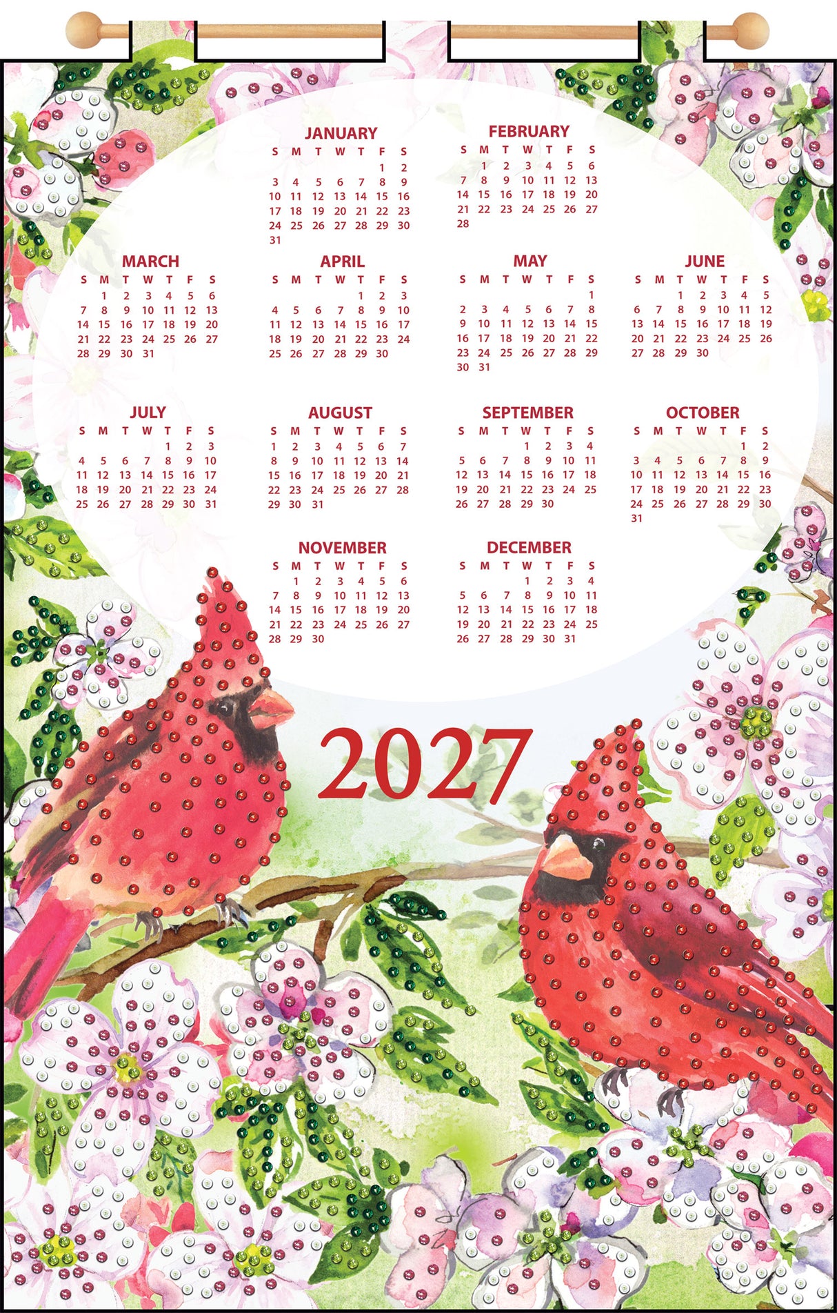 Cardinals 2027 Felt Sequin Calendar