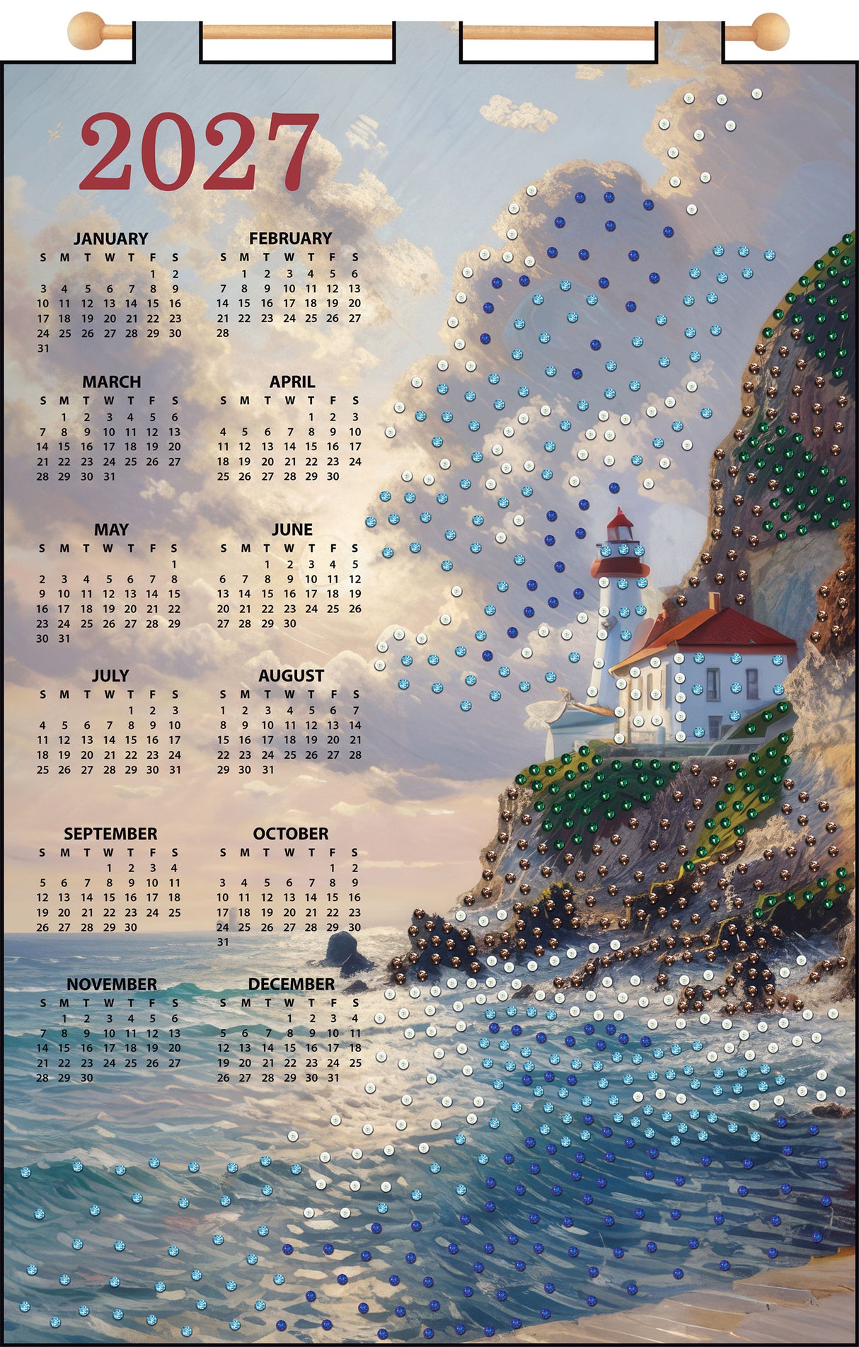 Lighthouse 2027 Felt Sequin Calendar