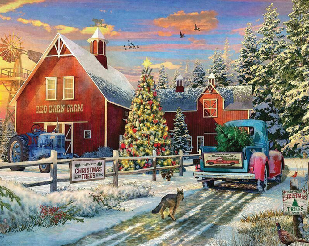 Red Barn Tree Farm Jigsaw Puzzle