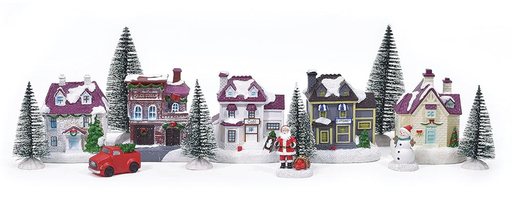 14 pc Polyresin Winter Village Set