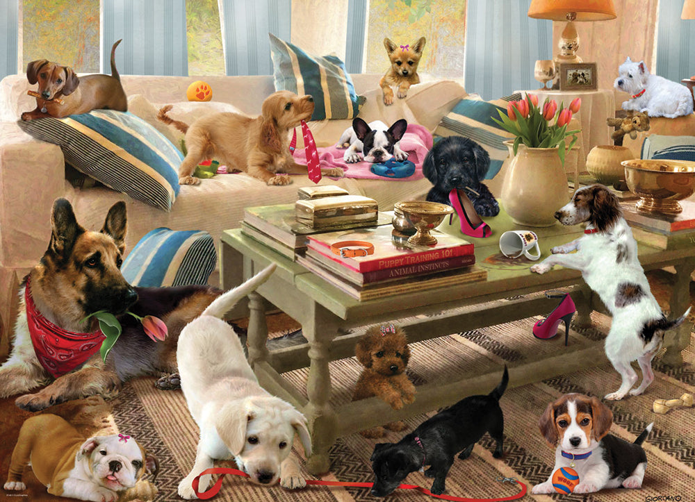 Living Room Puppies Jigsaw Puzzle