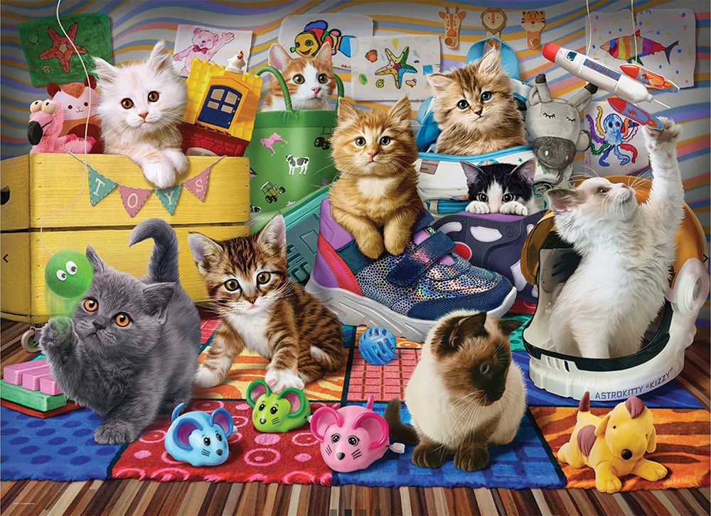 Puzzle « L'heure du jeu des chatons »
