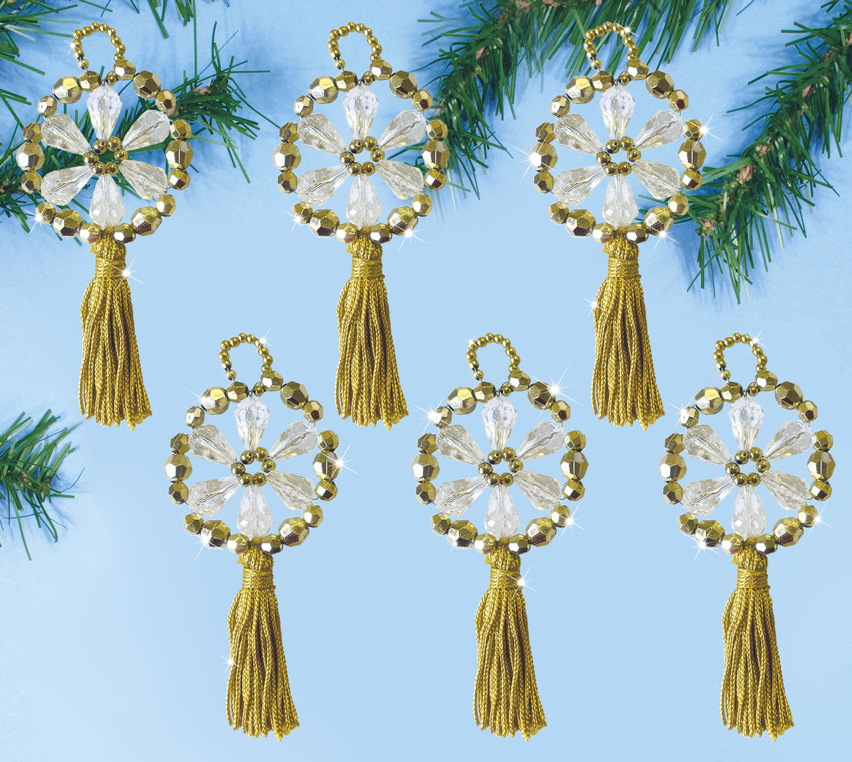 Gold Tassels Beaded Ornaments Kit