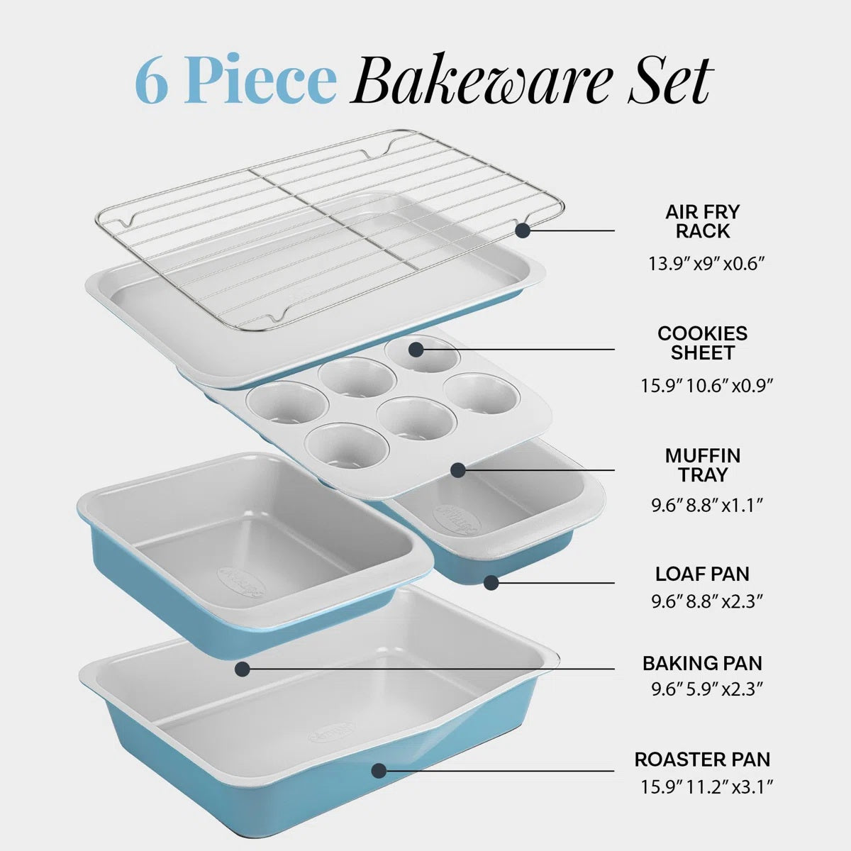 Gotham Steel Bakeware Stackable 6 pc Set