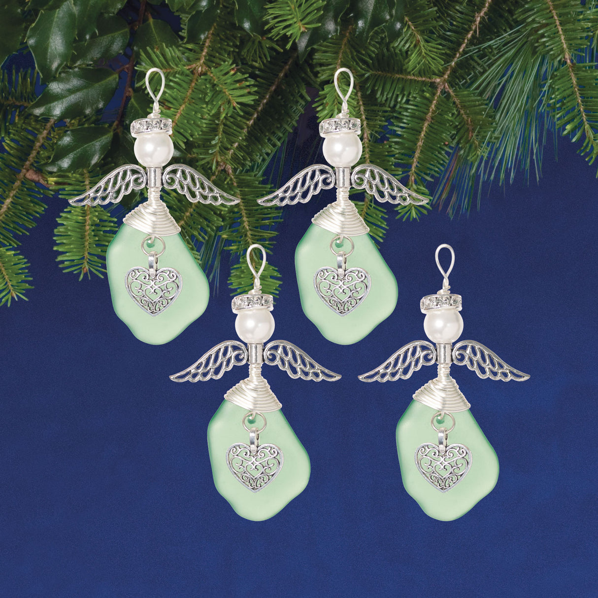 Green Sea Glass Angels Ornaments Kit