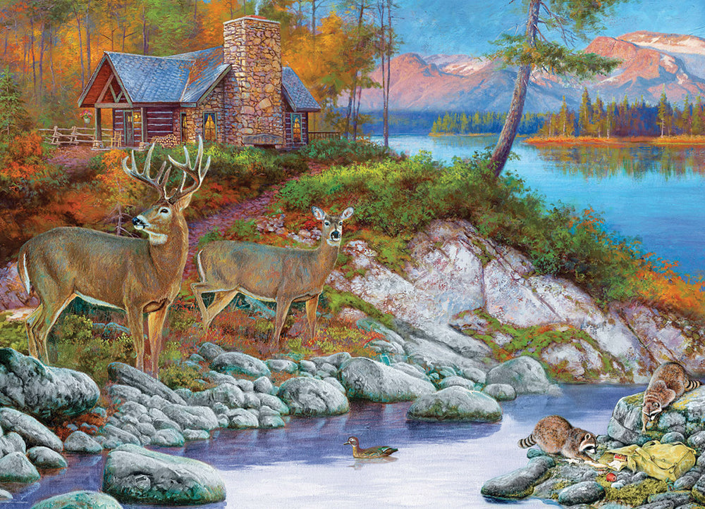 Cabin Visitors Jigsaw Puzzle