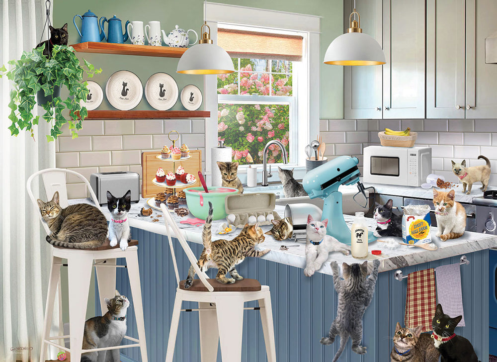 Sloppy Kitten Kitchen Jigsaw Puzzle