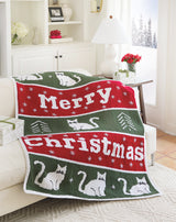 Meowy Christmas Knit Blanket