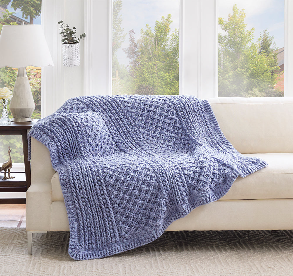 Cabled Trellis Blanket