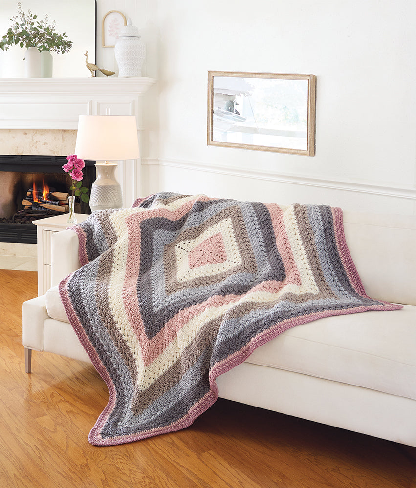 Textures Squared Blanket – Mary Maxim Ltd