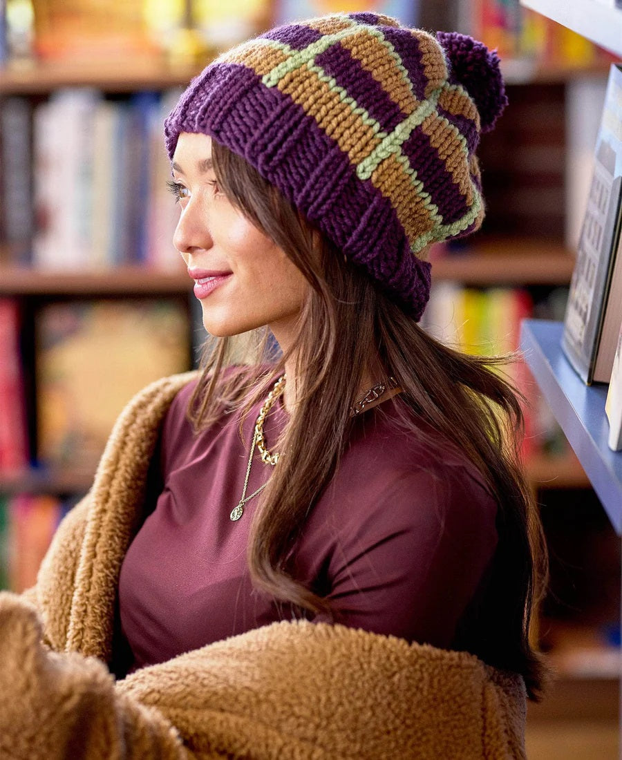 Book Nook Plaid Beanie