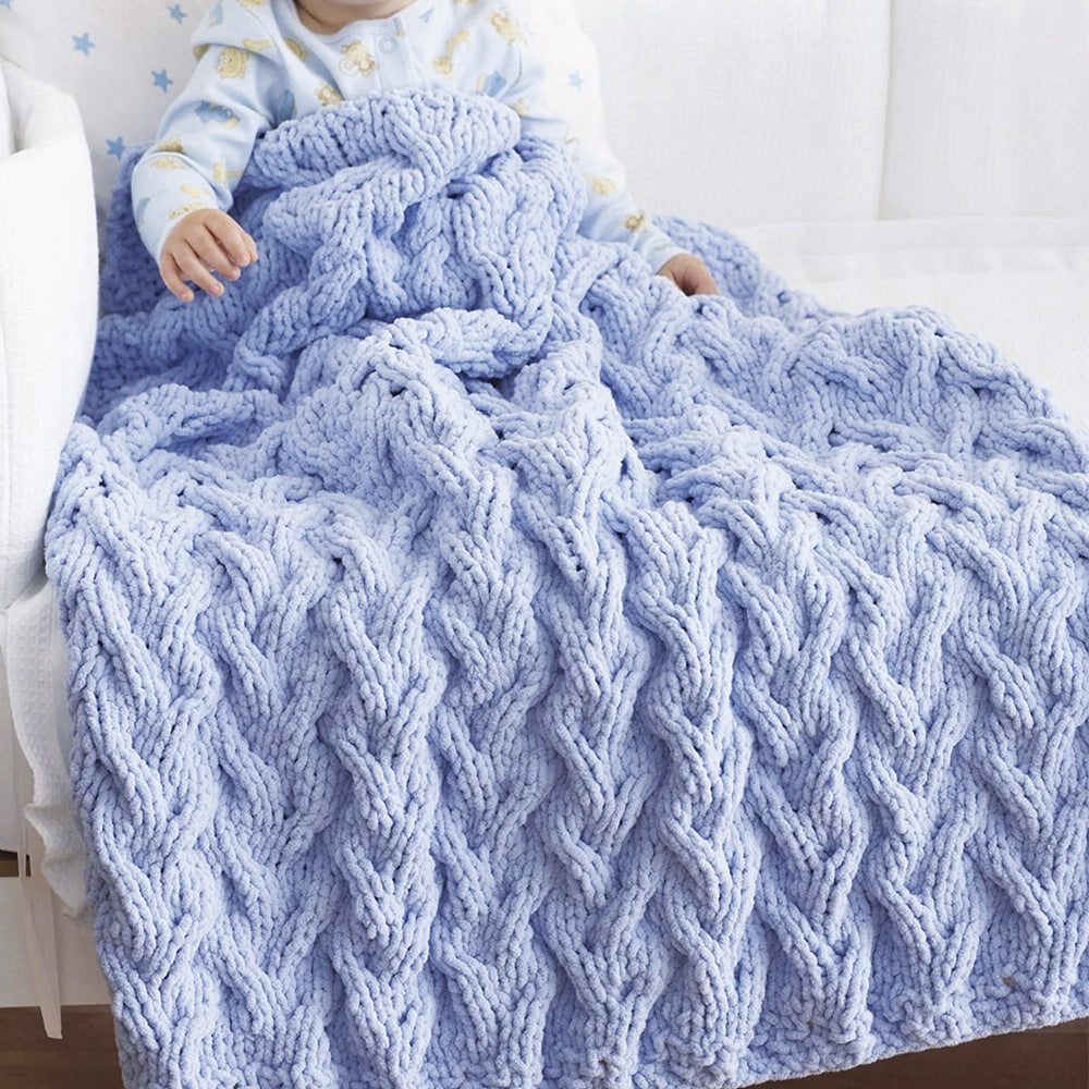 Shadow Cable Knit Baby Blanket