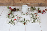 Tweed Holly Berry Coasters
