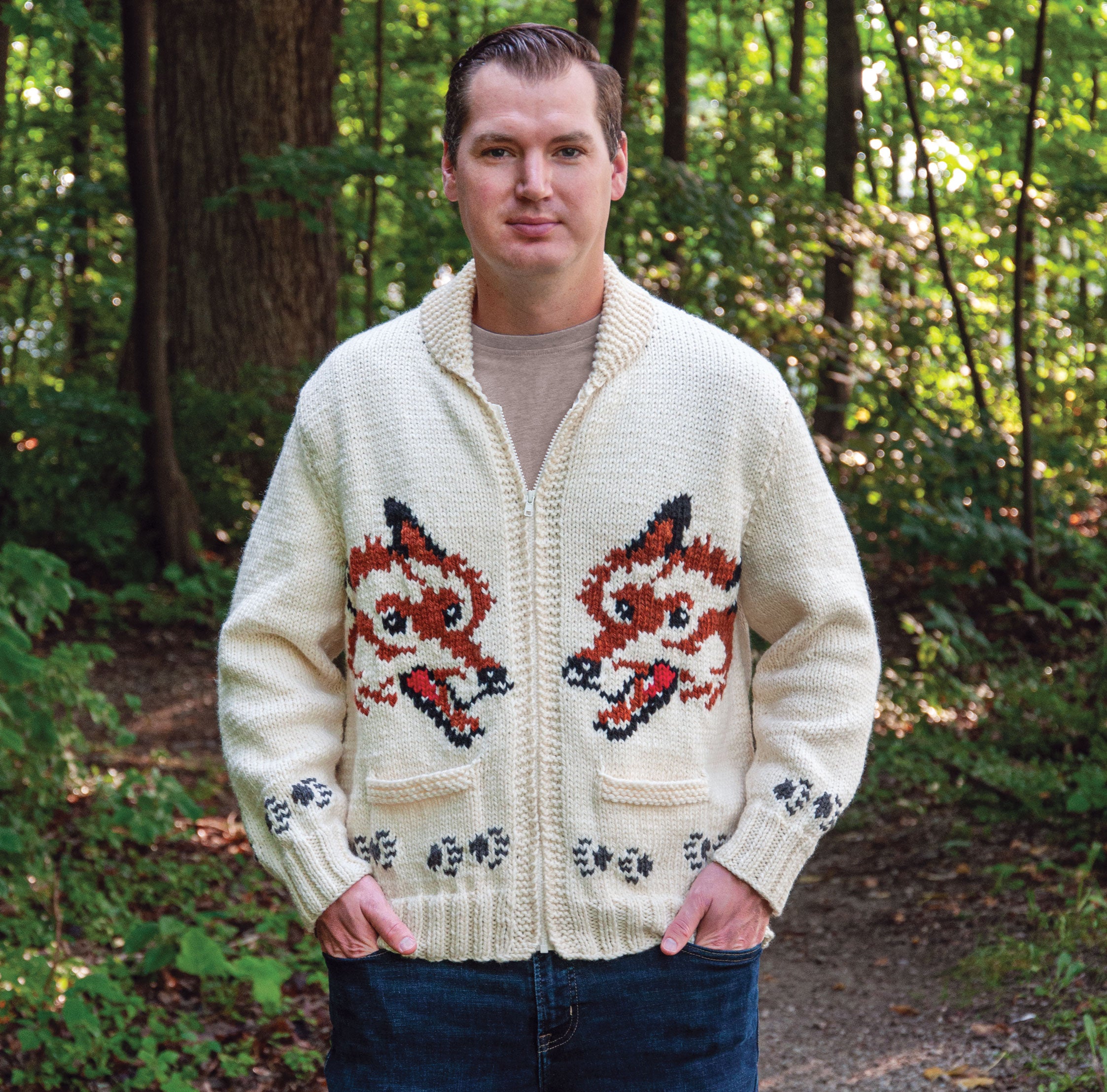 Wool Wolf Cardigan | Project Hail Mary Fox Sweater – Mary Maxim Ltd