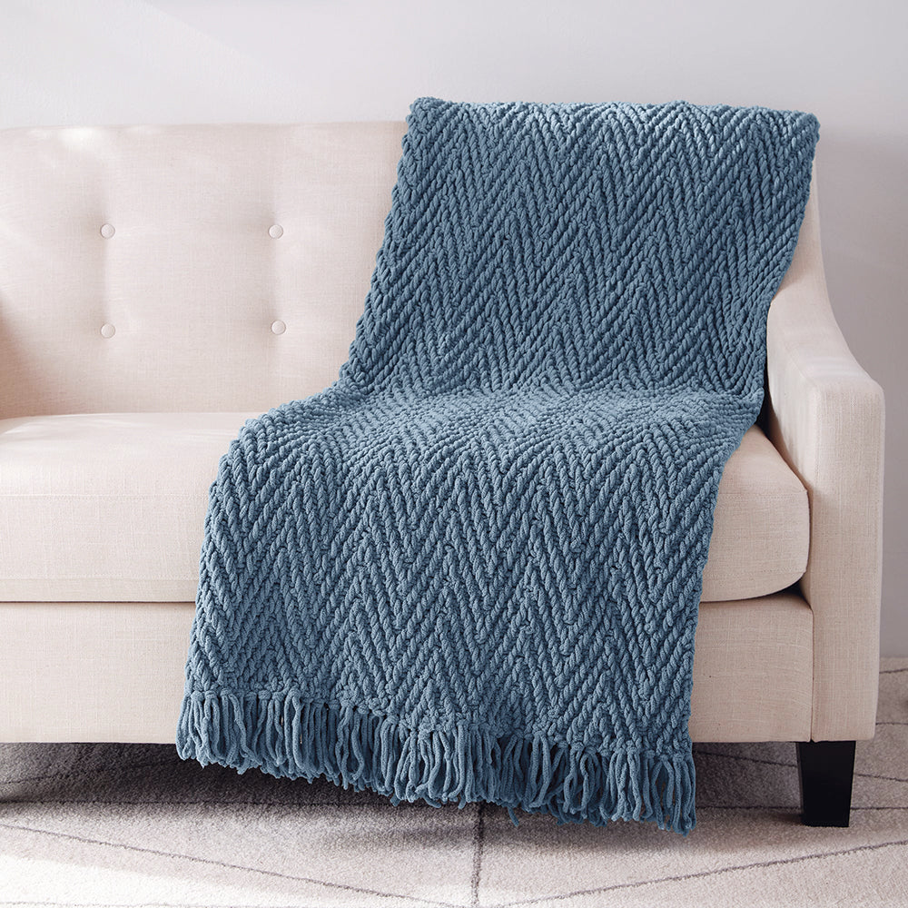 Herringbone Weave Knit Blanket
