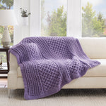 Cabled Trellis Blanket