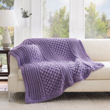 Cabled Trellis Blanket