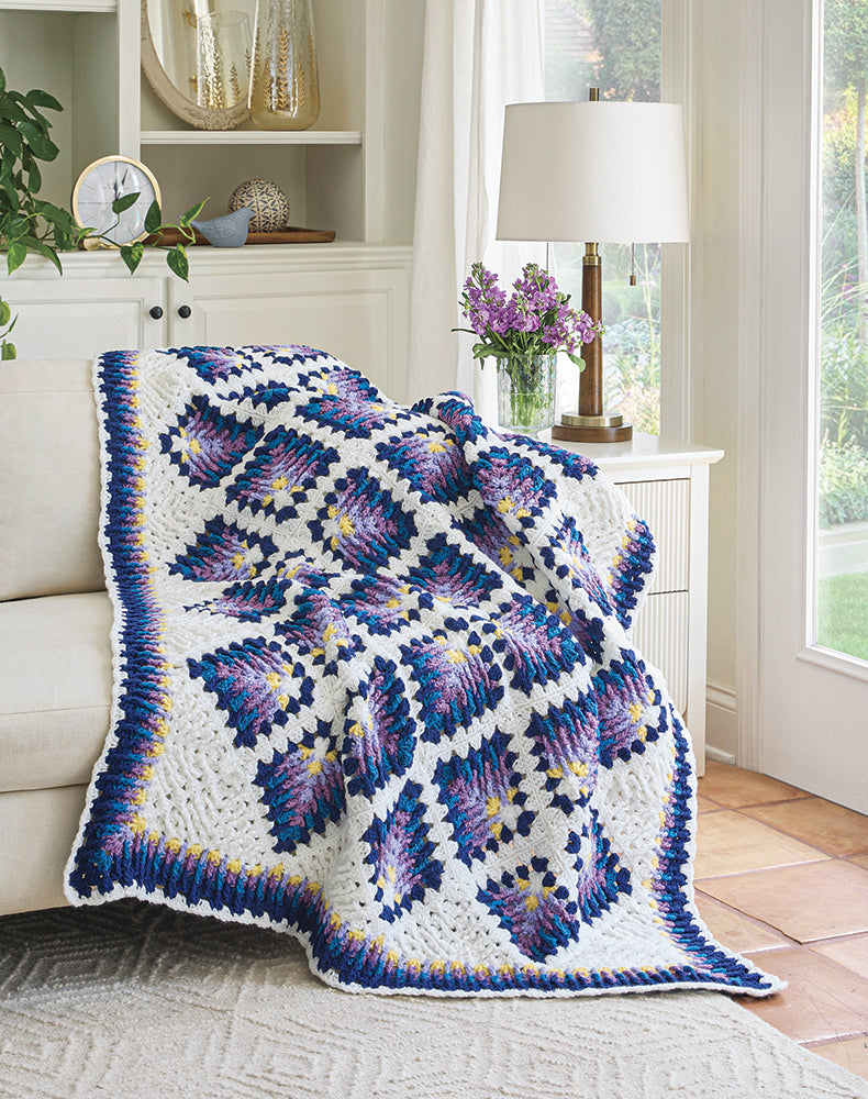 Blue Water Lily Afghan