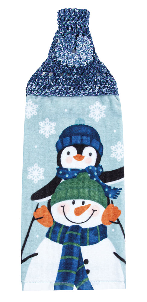 Piggyback Snowman Towel Topper Set