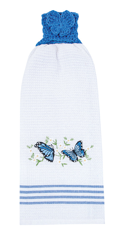 Blue Butterfly Towel & Topper Set