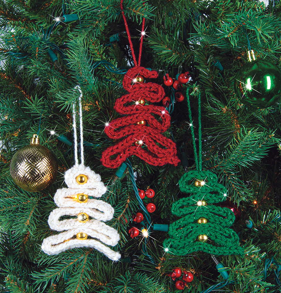 Sparkly Beaded Tree Ornaments – Mary Maxim Ltd