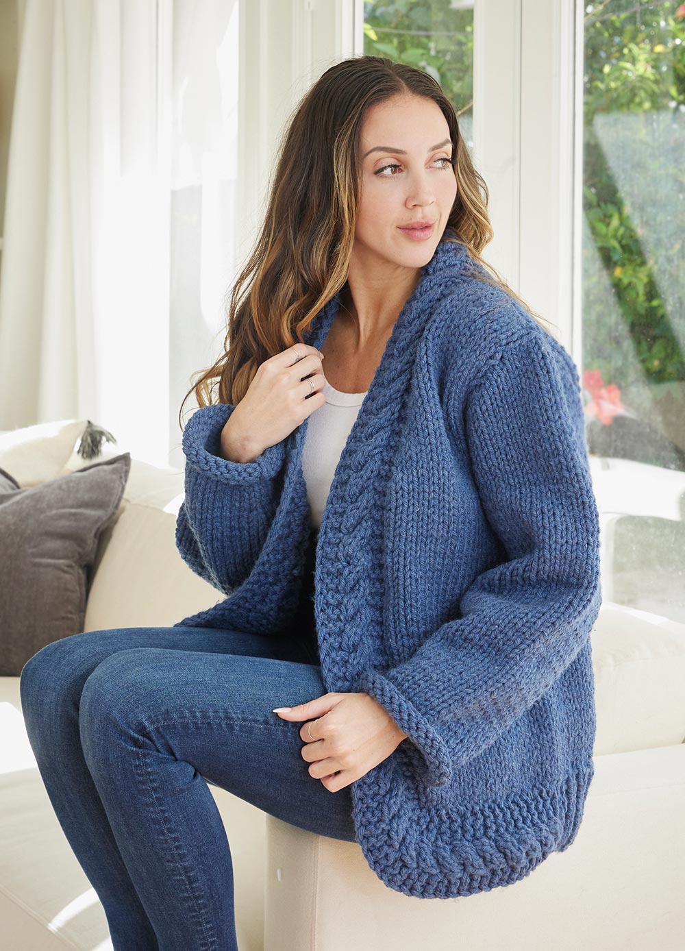 Cabled Trim Jacket Pattern – Mary Maxim Ltd