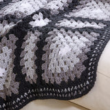 Black & Grey Geometric Afghan