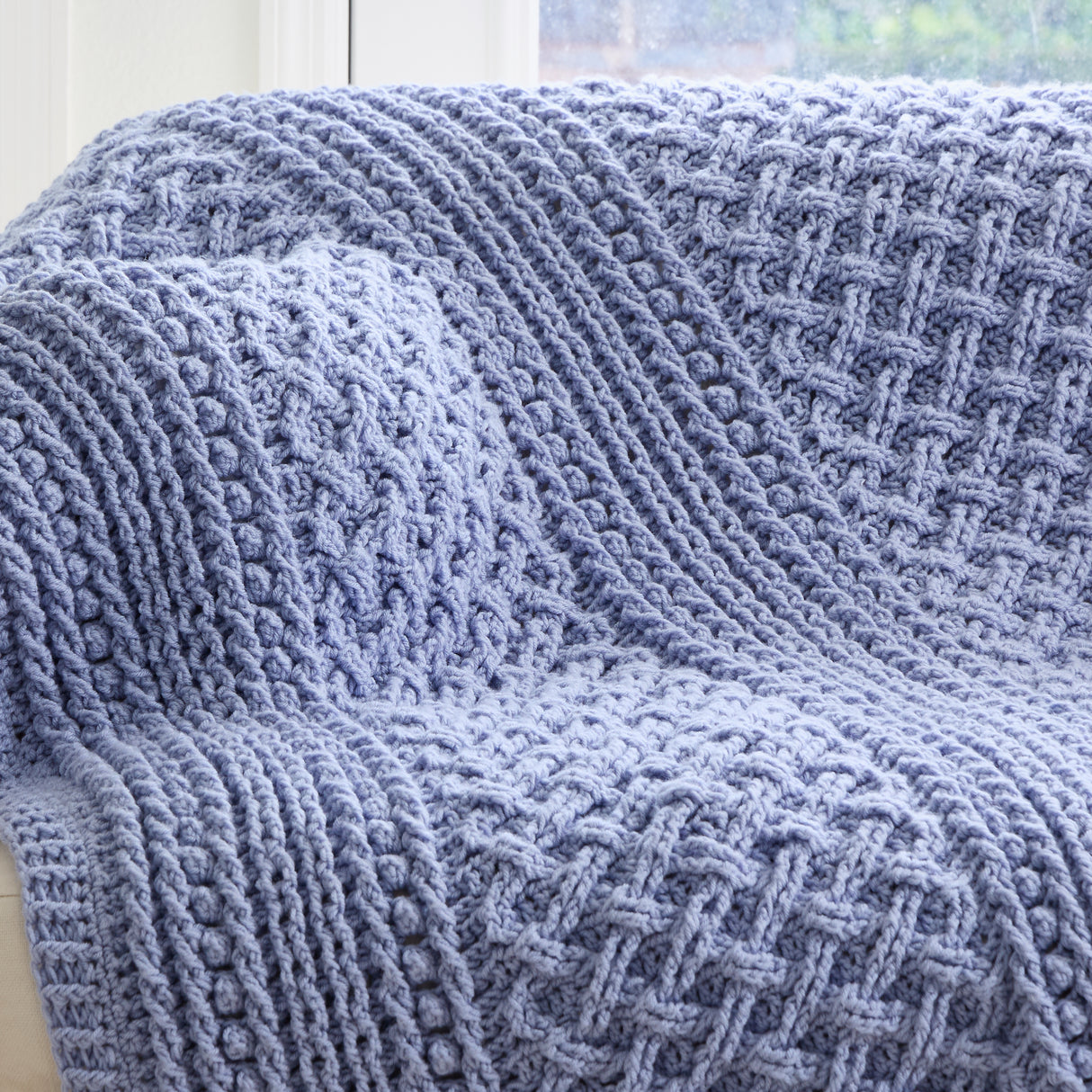 Cabled Trellis Blanket