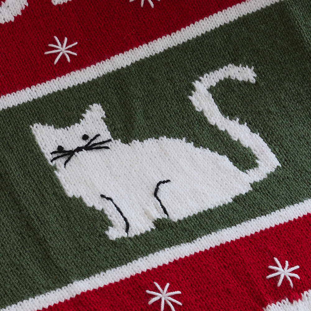 Meowy Christmas Knit Blanket