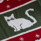 Meowy Christmas Knit Blanket