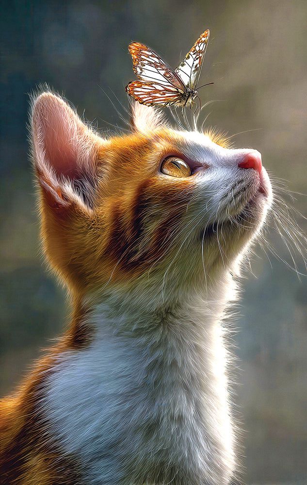 Cute Cat & Butterfly Jigsaw Puzzle