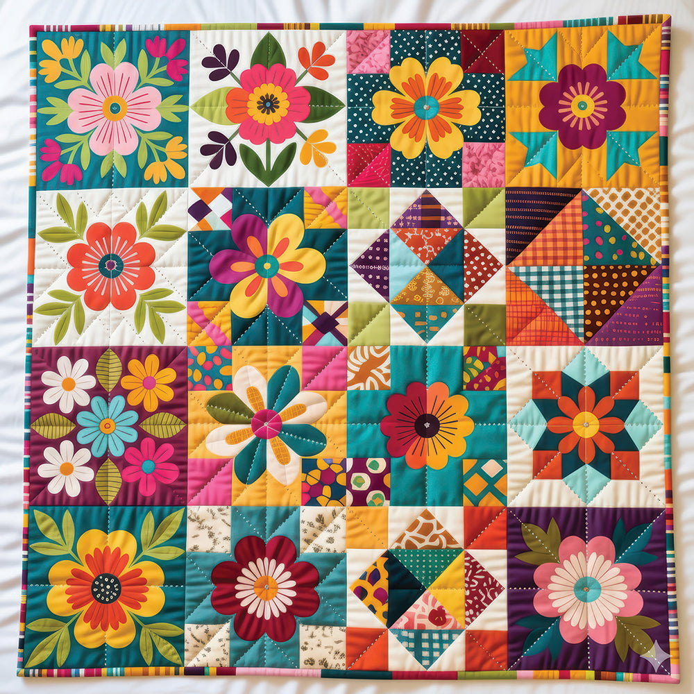 Quilted Flowers Jigsaw Puzzle